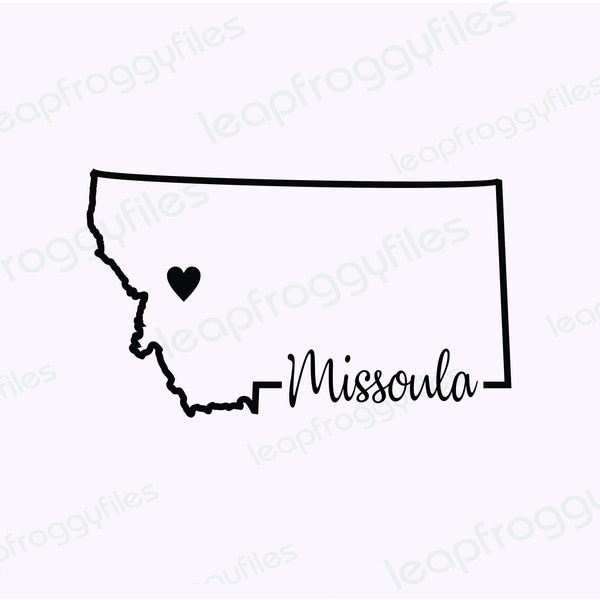 City of Missoula Montana svg file/Missoula Montana Pride/State of Montana/Shape of State with Heart/Montana Pride svg/Montana home