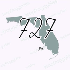 フロリダ州市外局番 727 市外局番 727 svg ファイル/svg png eps dxf/フロリダ州シャツ ファイル