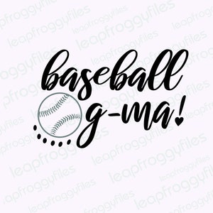 Baseball G-ma Gma svg File for Cricut/Baseball G-Ma G'ma Shirt/ Baseball Family svg/Baseball Ball Park/Cute Baseball Cursive Graphic grandma