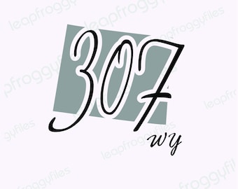 Wyoming area code 307 Area Code 307 svg file/svg png eps dxf/Wyoming State/Yellowstone Cheyenne Farson Casper Lander Rock Springs