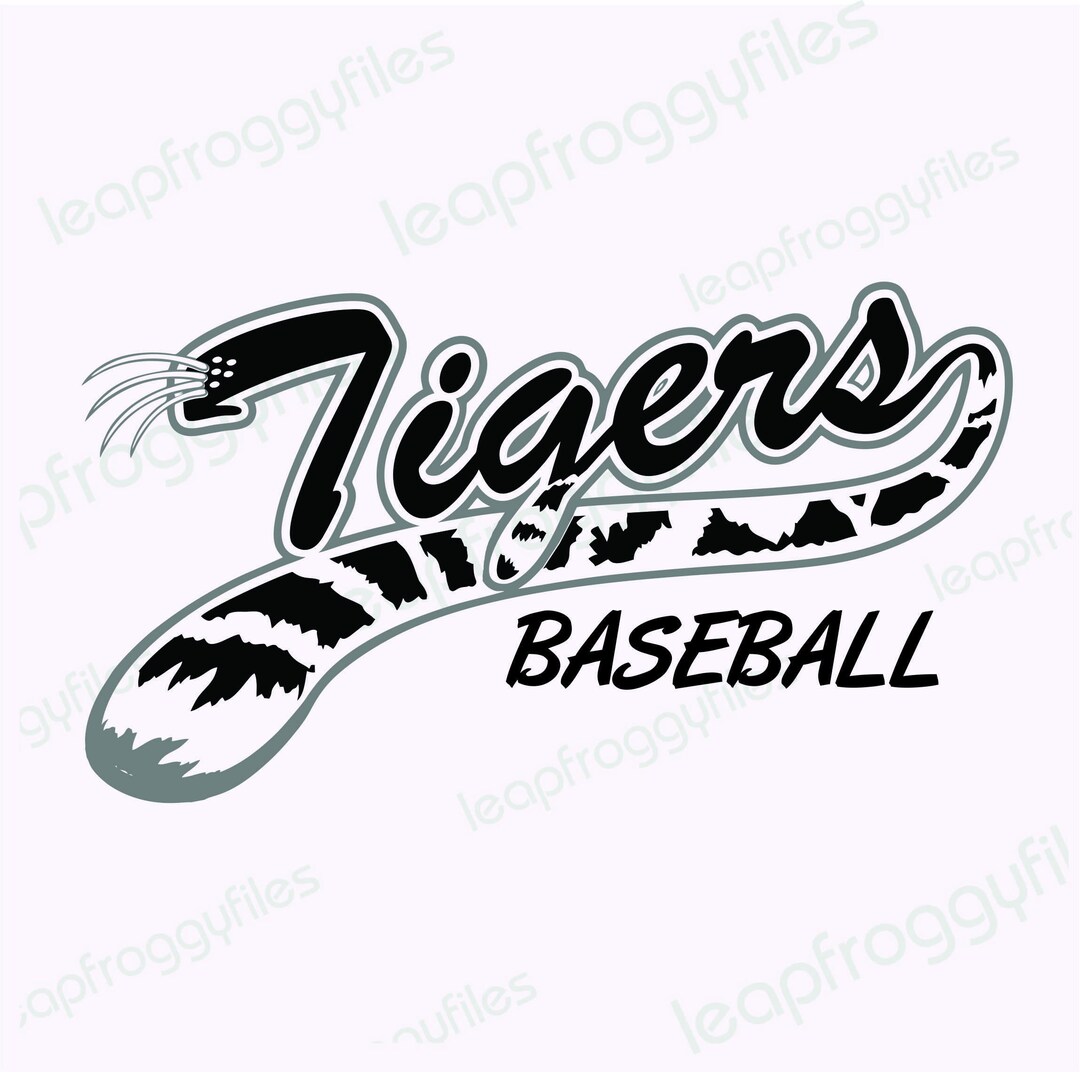 Tigers Baseball With Swoosh Mascot/tigers Svg/tiger Baseball Team