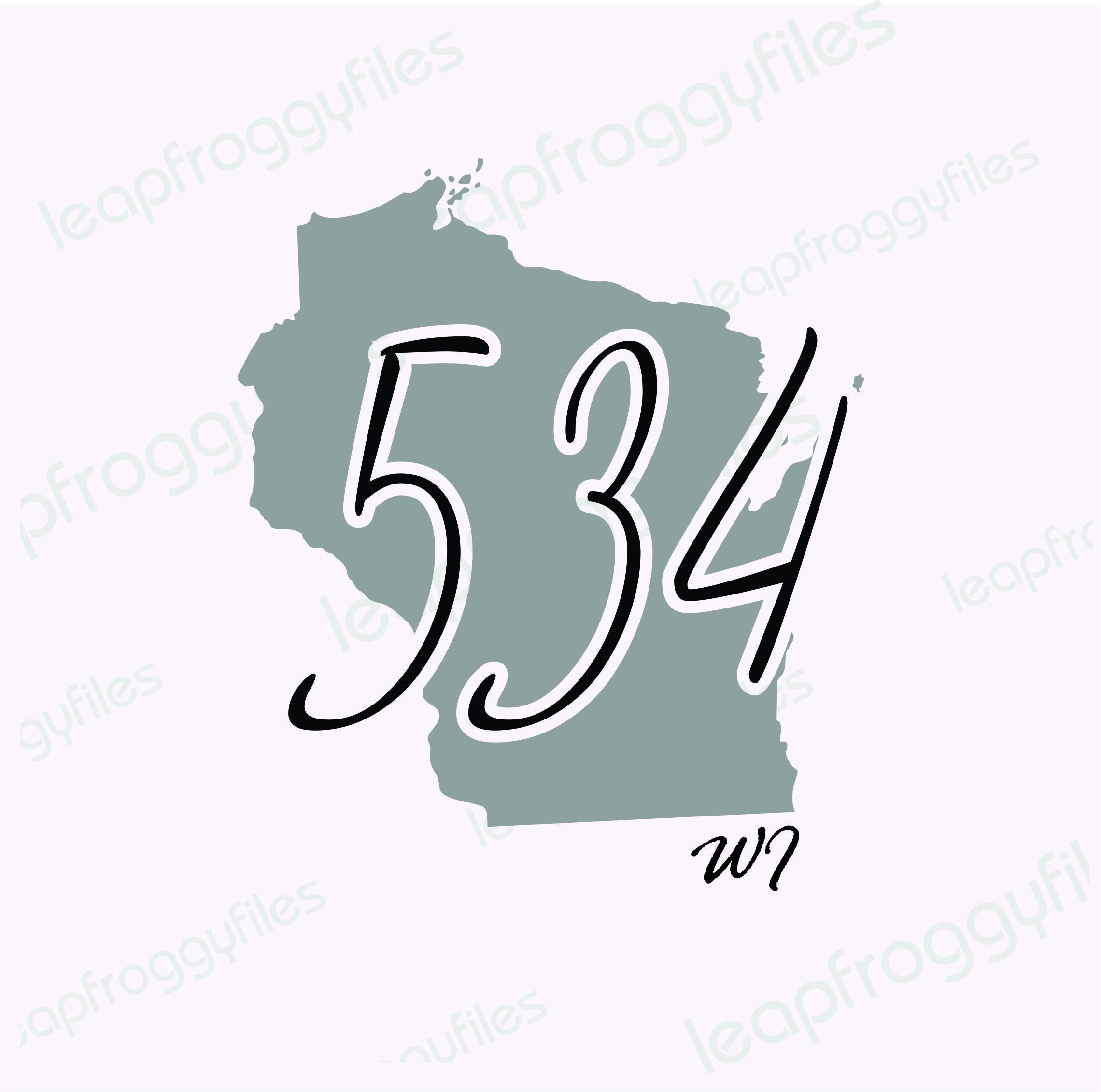 Wisconsin Area Code 534 Area Code 534 Svg File/svg Png Eps Dxf