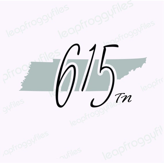 Tennessee Area Code 615 Area Code 615 Svg File/svg Png Eps - Etsy