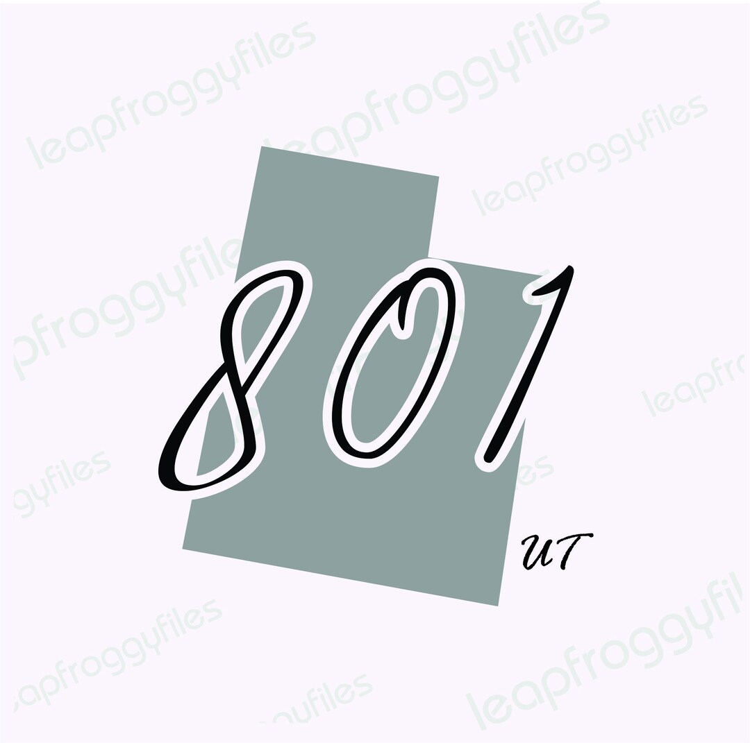 Utah Area Code 801area Code 801 Svg File/svg Png Eps Dxf/utah State ...
