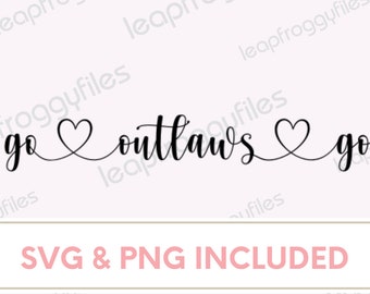 Outlaws svg/Outlaws School Mascot/Outlaws Travel Ball Team/ High School Middle School Elementary Mascot Mom svg cricut file/Outlaws Baseball