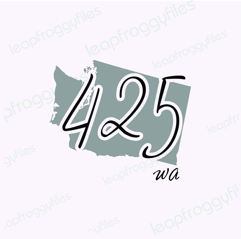 Washington Area Code 425 Area Code 425 Svg File/svg Png Eps Dxf ...