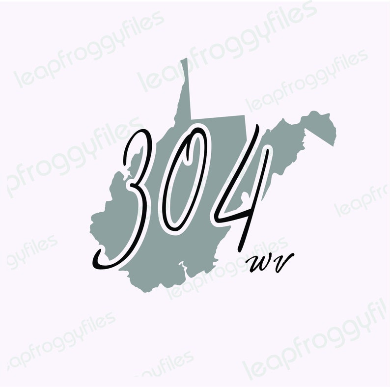 West Virginia Area Code 304 Area Code 304 Svg File/svg Png Eps Dxf/west ...