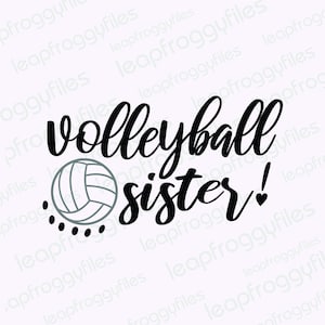 Volleybal Zuster svg File Cricut/Volleybal Zuster Shirt/ Volleybal Familie svg/Volleybalveld/Leuke Volleybal Cursive Lil sis big sis