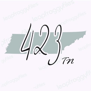 Tennessee area code 423 Area Code 423 svg file/svg png eps dxf/Tennessee State Shirt file