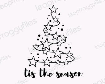 Tis het seizoen SVG, kerstornament SVG, Kerstmis PNG, kerstboom clipart, vrolijk kerstfeest SVG, kerstboom, geletterden kerst SVG