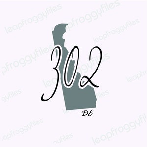Delaware area code 302 Area Code 302 svg file/svg png eps dxf/Delaware State Shirt file