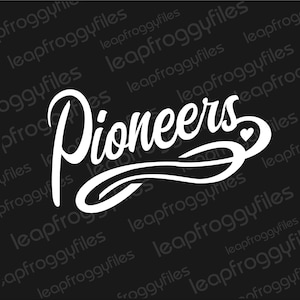 Pioniere Maskottchen Swirly Design/Pioniere Schule Maskottchen/Pioniere Reiseball Team/ High School Mittelschule Grundschul-Maskottchen Mama svg Cricut