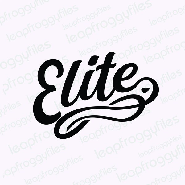 Elite Mascot Swirly Design/Elite School Mascot/Elite Travel Ball Team/ High School Middle School Elementary Elite Cheerleading svg