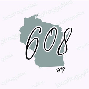 Wisconsin area code 608 Area Code 608 svg file/svg png eps dxf/Wisconsin State/Green Bay Milwaukee Madison Muskego Brookfield Greendale