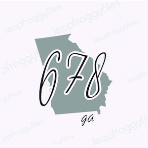 Georgia area code 678 Area Code 678 svg file/svg png eps dxf/Georgia State Shirt file