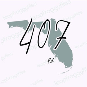 フロリダ州市外局番 407 市外局番 407 svg ファイル/svg png eps dxf/フロリダ州シャツ ファイル