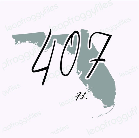 Florida Area Code 407 Area Code 407 Svg File/svg Png Eps Etsy