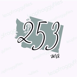 Washington area code 253Area Code 253 svg file/svg png eps dxf/Washington State/Seattle Tacoma Pacific Milton