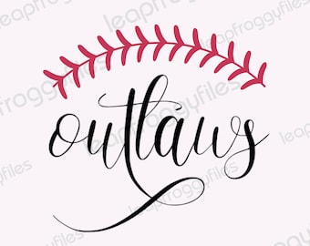 Outlaws Baseball svg/Outlaws Swirly Design/Outlaws School Mascot/Outlaws Travel Ball/ High School Middle School Elementary Mascot/Softball