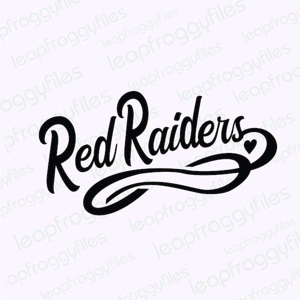 Red Raiders Mascot Swirly Design/Red Raiders School Mascot/Red Raiders Travel Ball Team/ High School Middle School Elementary Mascot Mom svg