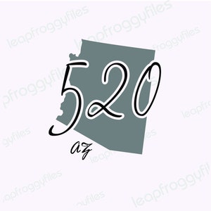Arizona 520 Area Code 520 svg file/svg png eps dxf/Arizona State Shirt file