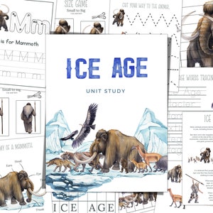 ICE AGE Unit Study, Nature Study, Science, Handwriting, Homeschool, Montessori, Instant DOWNLOAD