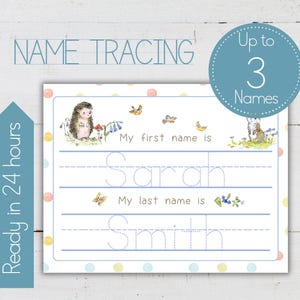 Personalized Name Tracing Practice, Name Writing Worksheet. Printable Kids Homeschool Activity, My name is.... , INSTANT DOWNLOAD