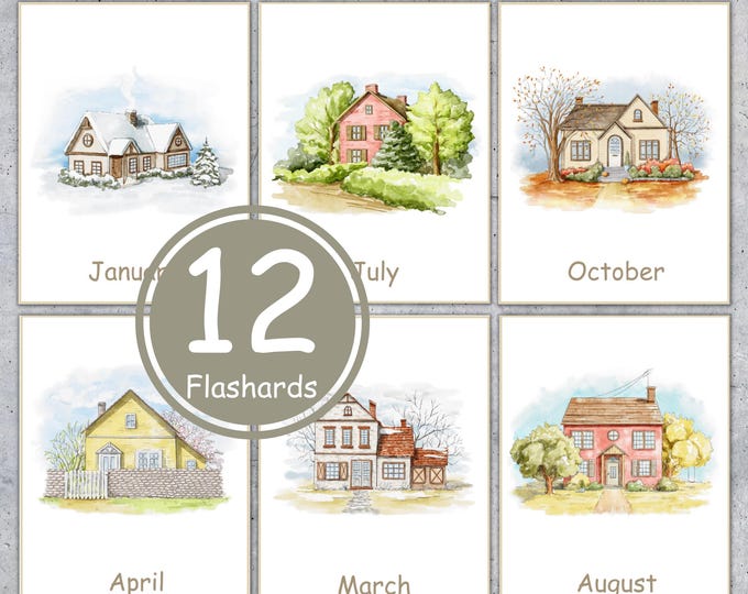 Months of the Year KANNADA Flash Cards, 12 Bilingual Cards, Montessori ...