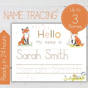 Personalized Name Tracing Practice, Name Writing Worksheet. Printable Kids Homeschool Activity, My name is.... , INSTANT DOWNLOAD