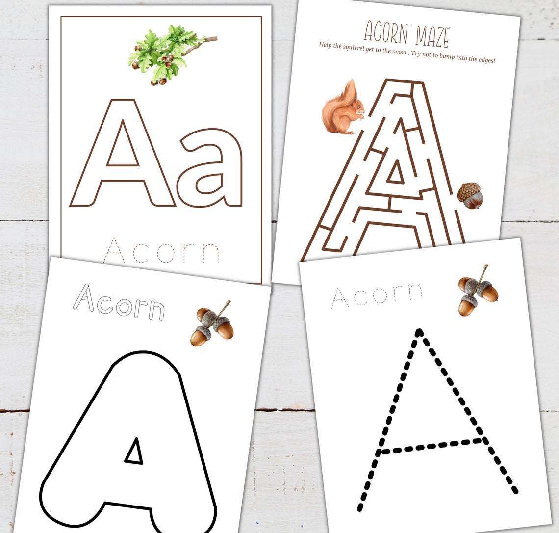 Letter A Acorn Learning Activities: Homeschool Printable (digital ...