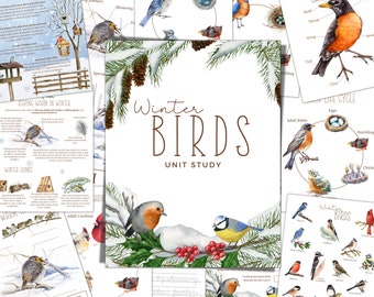 Estudio de unidad WINTER BIRDS, Estudio de la naturaleza, Ciencia, Escritura a mano, Educación en el hogar imprimible, Montessori, Descarga instantánea