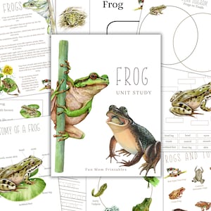 Étude unitaire GRENOUILLE, cycle de vie, anatomie, étude de la nature, sciences, écriture manuscrite, école à la maison, Montessori, TÉLÉCHARGEMENT IMMÉDIAT