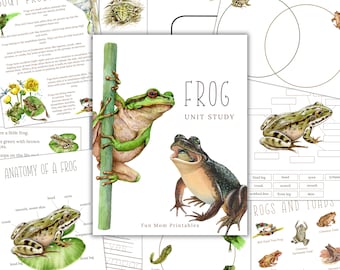 FROG Unit Study, Life Cycle, Anatomy, Nature Study, Science,  Handwriting, Homeschool, Montessori, INSTANT DOWNLOAD