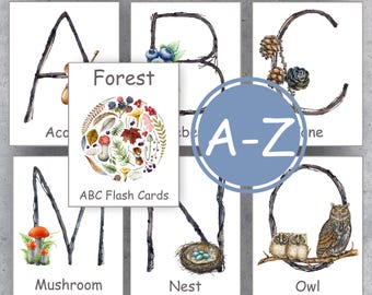 Forest ABC Flashcards, Instant Download