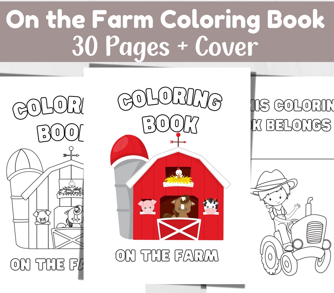 Farm Animal Coloring Book for Kids, 30 Pages (printable PDF) - Etsy