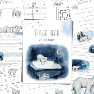 POLAR Bear Unit Study, Life Cycle, Anatomy, Nature Study, Science,  Handwriting, Homeschool Printable, Montessori, Instant DOWNLOAD