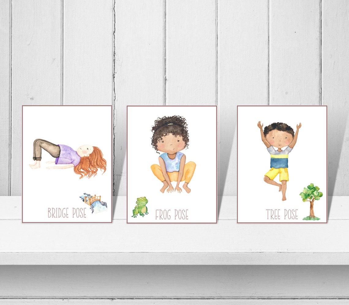 KIDS YOGA POSES Yoga Flashcards Kids Movement Activity Yoga - Etsy