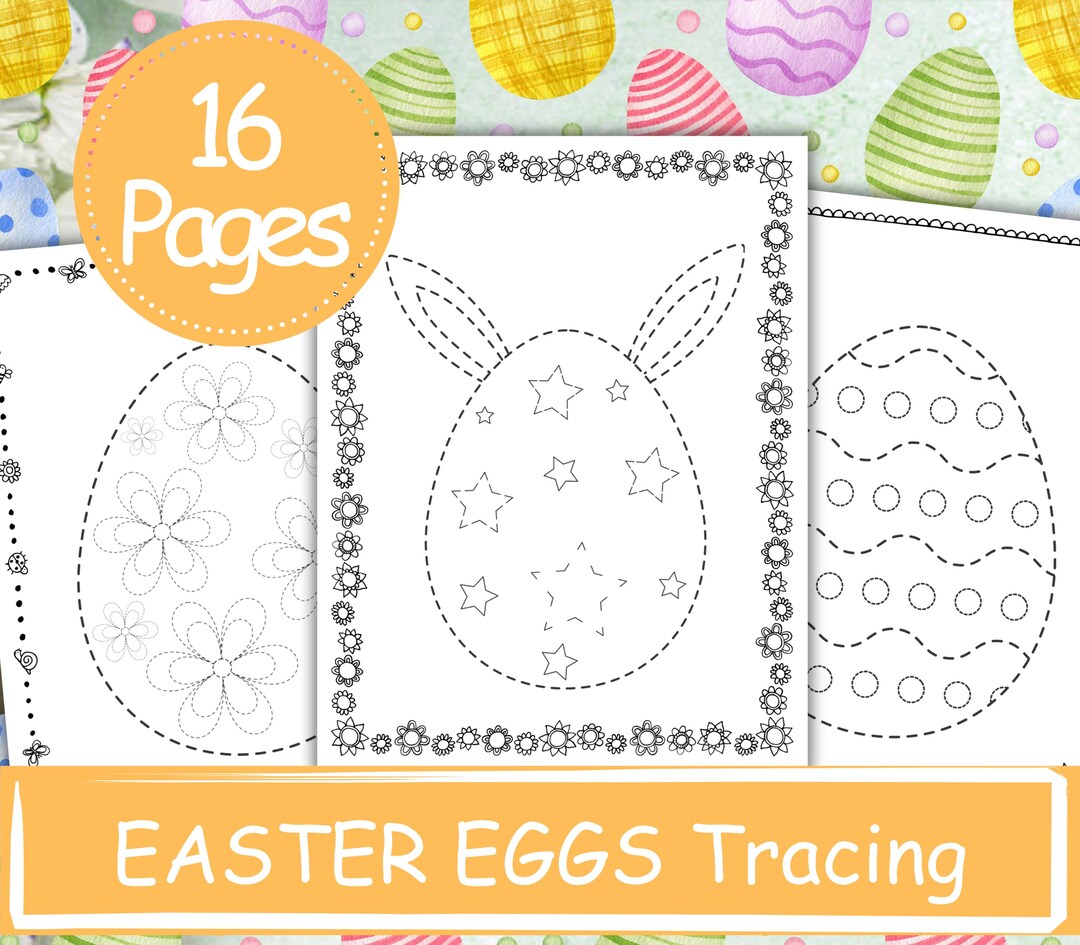 EASTER EGGS Tracing Sheets for Kids, Preschool Fine Motor Skills ...