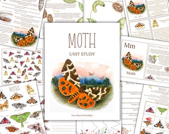 Motten Einheit Studie: Lebenszyklus, Anatomie, Hausschule Printable (Instant Download)