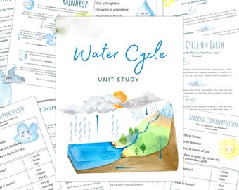 CICLO DEL AGUA Unidad de estudio, Proceso, Estudio de la naturaleza, Ciencia, Escritura a mano, Educación en el hogar, Montessori, DESCARGA INSTANTÁNEA