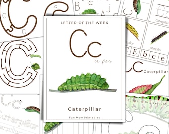 LETTER of the WEEK, C is for Caterpillar, Letter C Activities, Alphabet Learning, Alphabet Letters, Homeschool, Printable, Instant Download