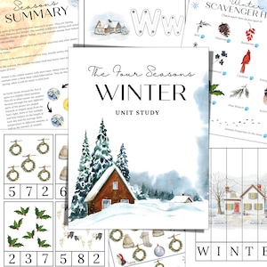 WINTER, Nature Unit Study, Winter Activities,  Handwriting, Homeschool Printable, Montessori, Homeschool, INSTANT DOWNLOAD