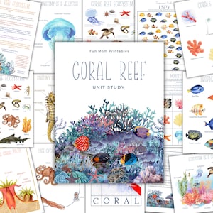 CORAL REEF Unit Study, Life Cycle, Anatomy, Nature Study, Science,  Homeschool Printable, Montessori, Instant DOWNLOAD