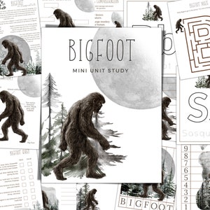 BIGFOOT Einheitsstudie, Sasquatch, Anatomie, Naturstudie, Wissenschaft, Homeschool druckbare, Montessori, sofortiger DOWNLOAD