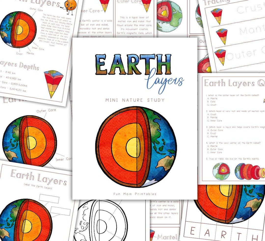 EARTH LAYERS Mini Unit Study (printable PDF) - Etsy
