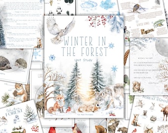 Winter im Wald Einheitsstudie: Naturstudie und Aktivitäten, Sofort Download