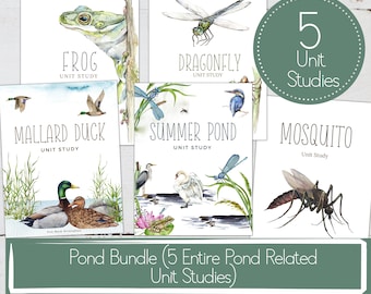 Pond Life Unit Study Bundle: Homeschool Printables (Instant Download)