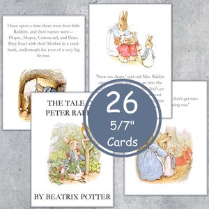 PETTER RABBIT Story Telling Flashcards, 5x7" Cards, Printable, Instant ...