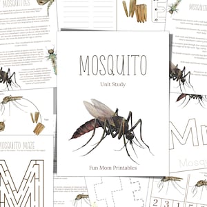 MOSQUITO Unit Study, levenscyclus, anatomie, natuurstudie, wetenschap, handschrift, homeschool afdrukbaar, Montessori, INSTANT DOWNLOAD