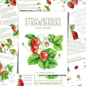 STRAWBERRIES Unit Study, Life Cycle, Anatomy, Nature Study, Science,  Handwriting, Homeschool, Montessori, INSTANT DOWNLOAD